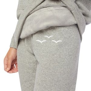 LazyPants Grey Fleece High Rise Ultra Soft Jogger Sweats Long Live Lazy